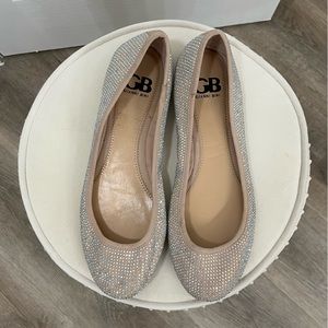 Gianni Bini rhinestone nude flats.